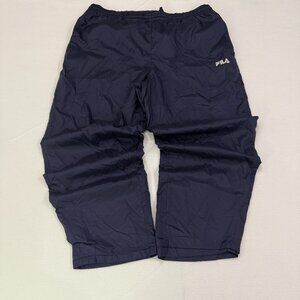 Y2K FILA Baggy Size XL Navy Blue Track Pants Wide Leg Streetwear Training